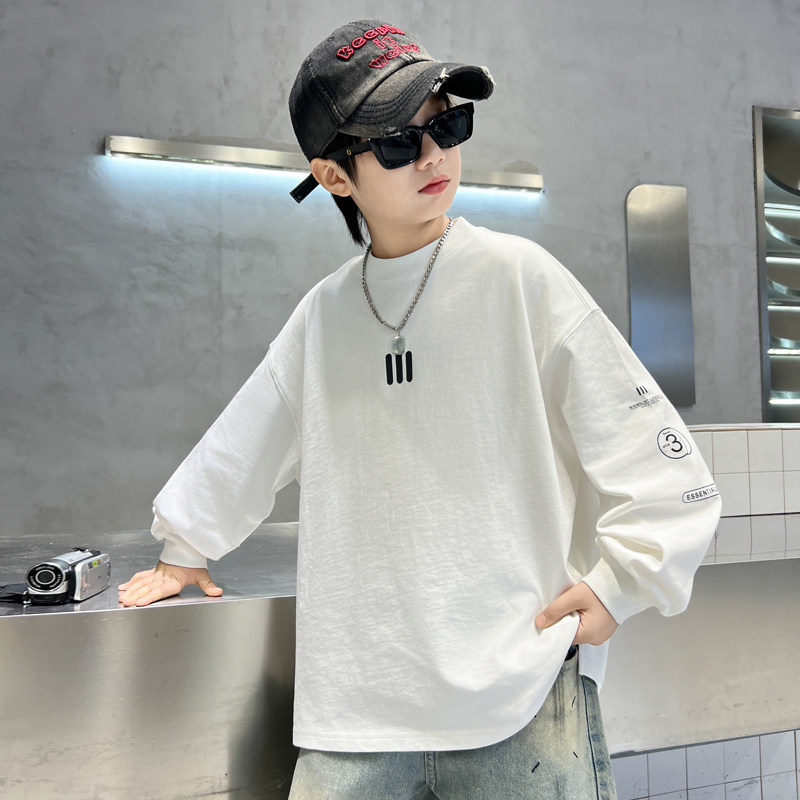 男童长袖T恤春秋款2025新款中大童儿童春装纯棉男孩春季洋气上衣,童装/婴儿装/亲子装,T恤,淘宝优惠券,粉丝福利购,淘宝优惠卷