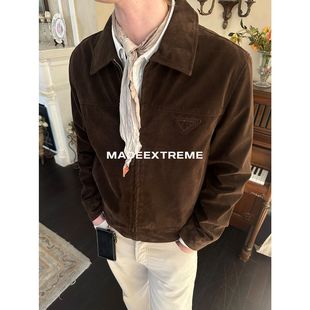 EME 正肩老钱夹克男女 仿牛反绒复古外套琥珀流光翻领麂皮感25春季