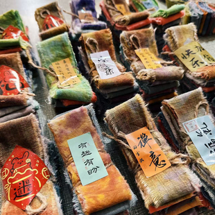 手撕布条植物染手工编织diy植物染多功能手机挂绳手机链相机挂绳