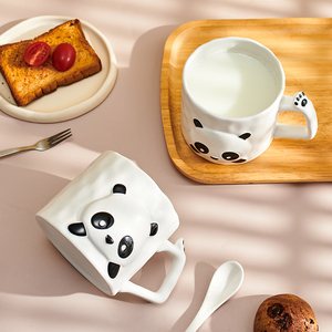 卡通可爱熊猫陶瓷马克杯高颜值送朋友生日礼物水杯女生早餐牛奶杯