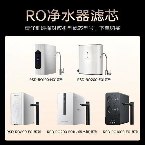 荣事达净水器家用反渗透系列RO膜原装滤芯前置PCB复合PAC棉炭棒
