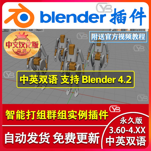 blender插件中文英文 Group Pro 2.34 智能打组群组实例 GroupPro
