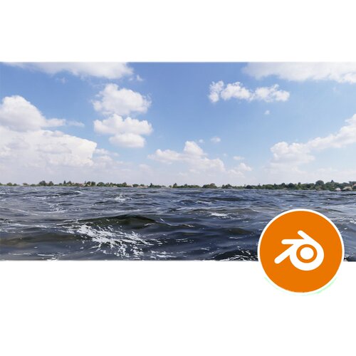 blender大海蓝天海水流动动画场景液体海洋三维建模3d模型素材文
