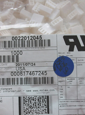 molex连接器 22012035 2201-2035 22-01-2035 原装现货 一个起拍
