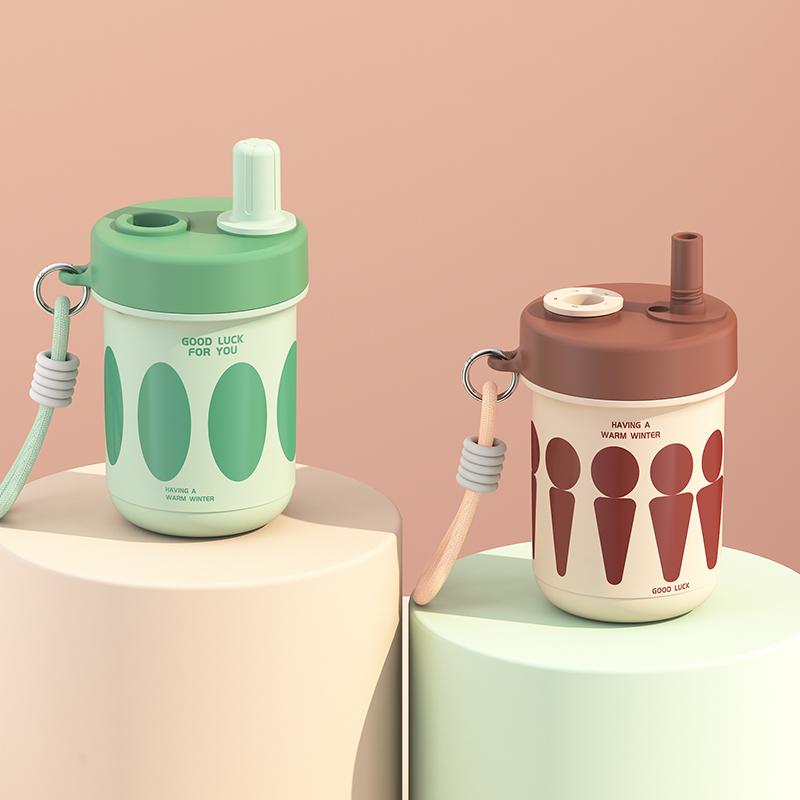 304不锈钢保温马克杯带盖勺