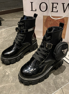 大码印花包包靴厚底系带中筒女靴women martin boots big size 43