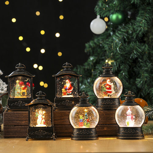Vintage decorative lights for Santa Claus, hand-held water