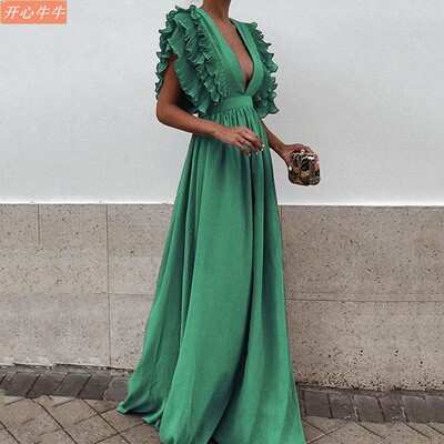 Plus Size Maxi Dress Womens Sexy Party Gown Long Dresses礼服
