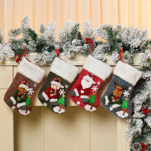 Large Cartoon Christmas Socks Christmas Candy Gift socks bag