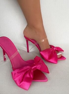 women's High Heels Big Knot Cool Slippers - Shallow Shoes