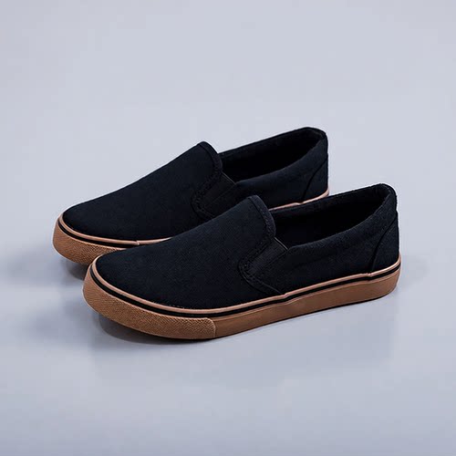 All black canvas shoes, white shoes, lazy people girl boy