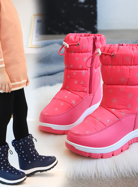 New winter children's snow boots, snowflake high tube, shoes