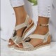 女 big wedge women roman sandals 凉鞋 size shoes女坡跟大码