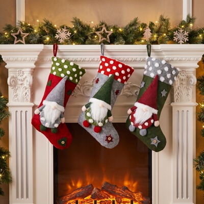 Festival Decorations Forest Elder Velvet Christmas Socks bag