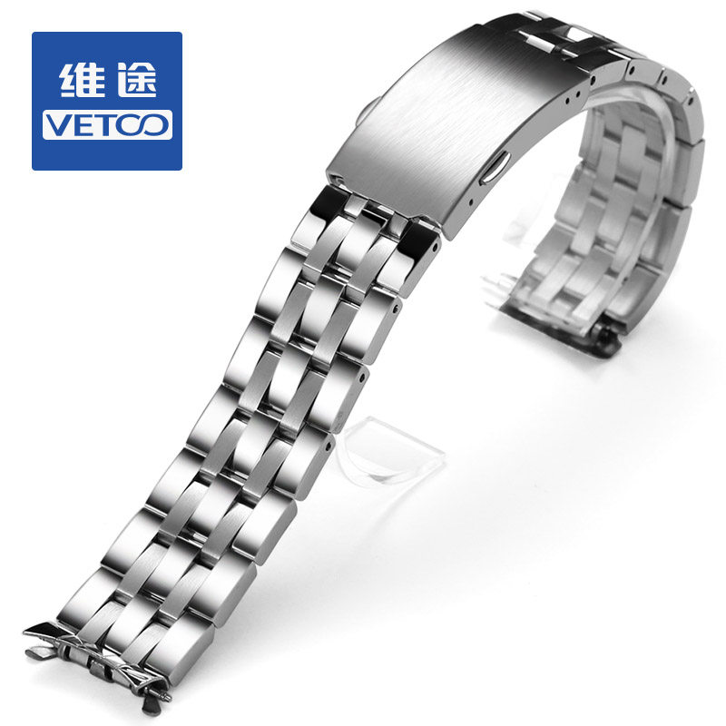 VETOO钢表带 代用天梭 PRC200 T014 T17 T461钢带 表链 男19mm