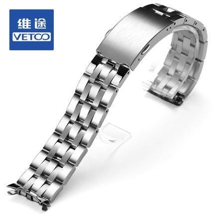 VETOO钢表带 代用天梭 PRC200 T014 T17 T461钢带 表链 男19mm