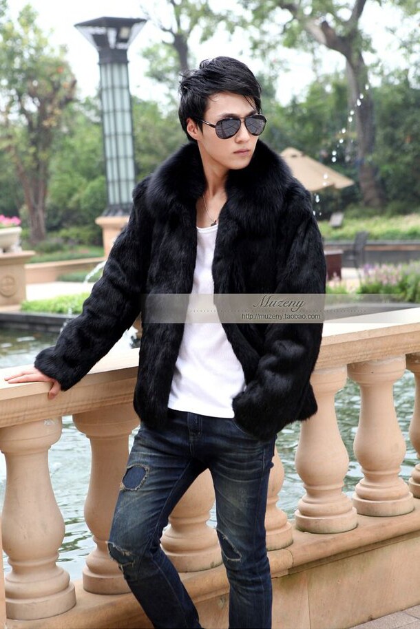 가을 겨울 모피 신사복 토끼 모피 코트 여우 모피 칼라 모피 통합 후드 스탠드 칼라 캐주얼웨어