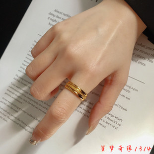 三生三世戒指女小众设计高级感素圈金钛钢食指2026年新款潮不掉色