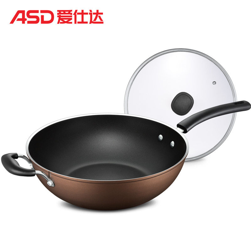 爱仕达 32CM炒锅不粘锅EC8332E 炒菜锅具 少油烟家用铝合金圆底