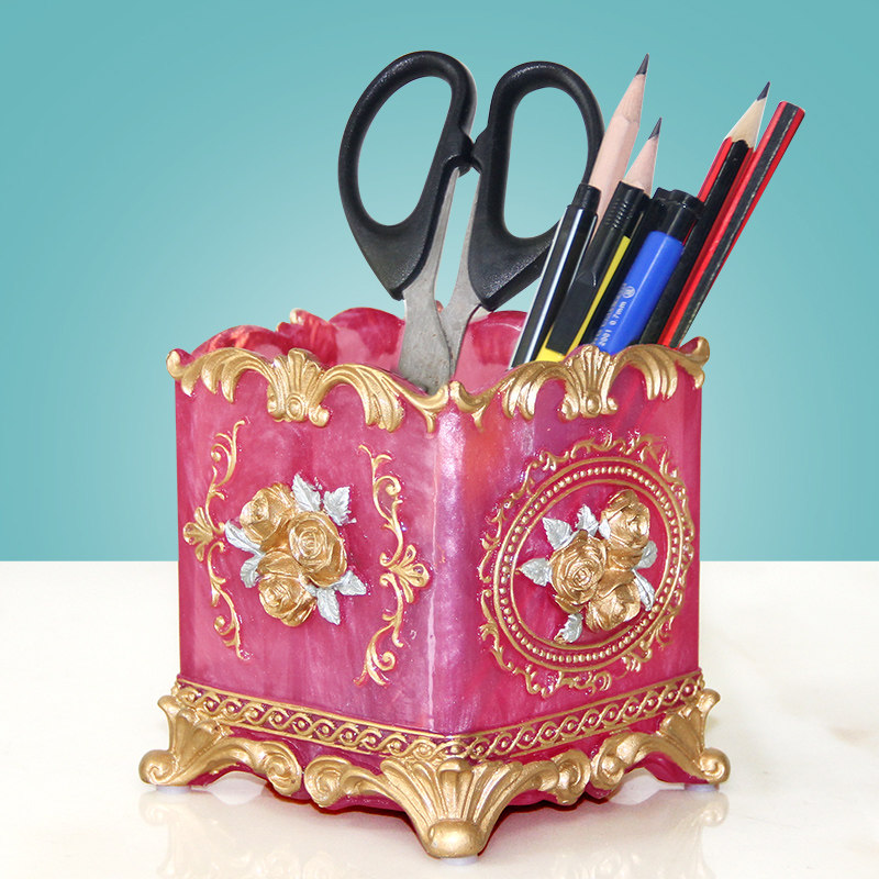 多功能笔筒办公室桌面高档摆件创意国风笔筒北欧ins可爱化妆刷筒