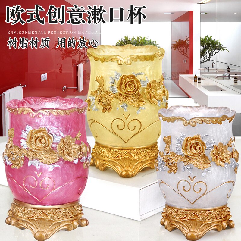 创意情侣漱口杯高档轻奢ins风网红刷牙杯洗漱杯套装家用树脂摆件