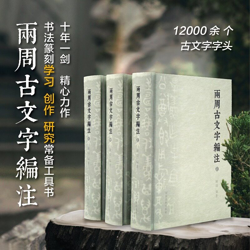 两周古文字编注3册收录西东周古文字青铜器金文载体简牍绢帛玺印包括字头字形拼音筆畫索引篆书研究铭文篆刻知识字典书籍河南美术