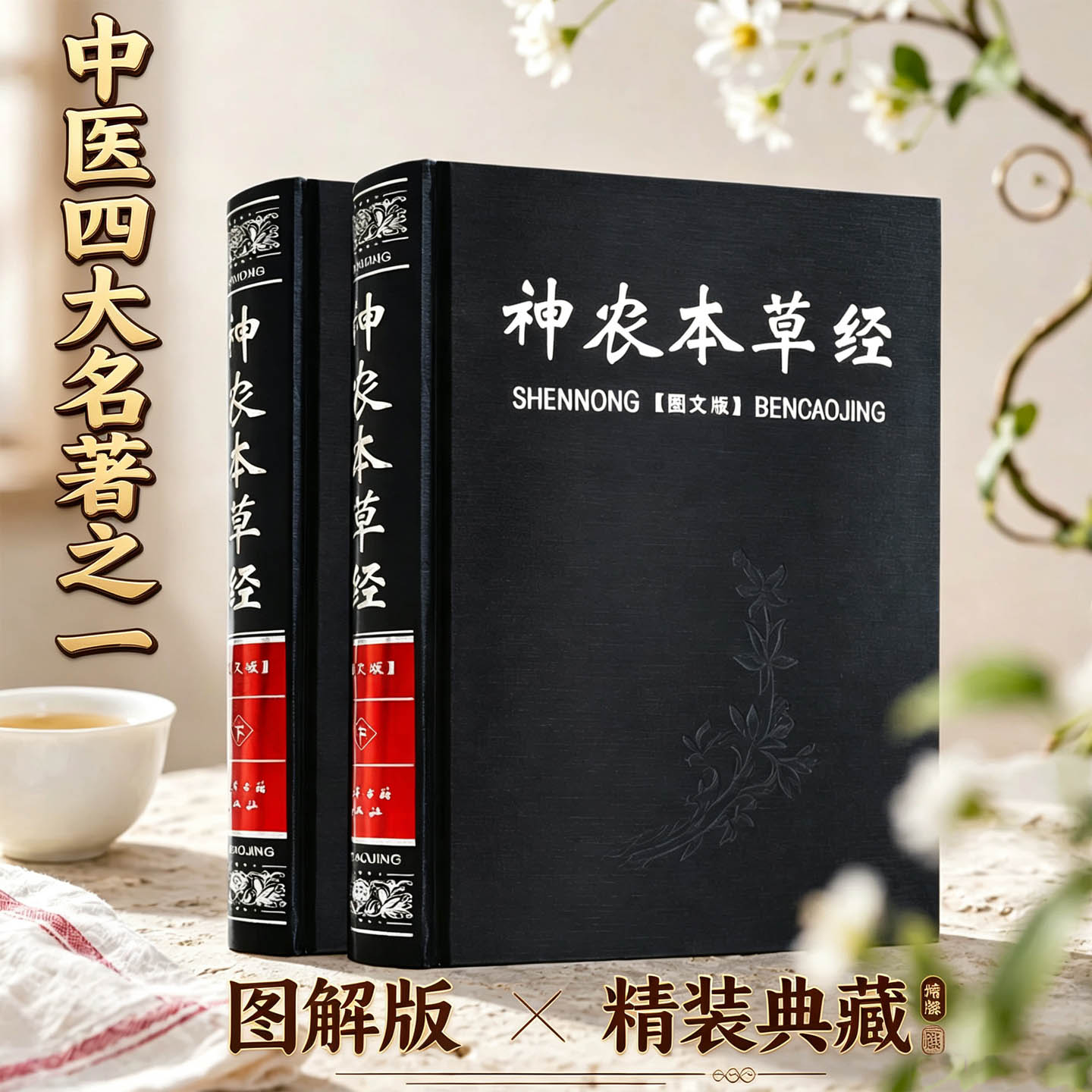 正版神农本草经中医基础理论四大名著之一方剂学汤头歌诀正版古籍中药药材植物草药书图解大全识别鉴别书籍精装全套2册