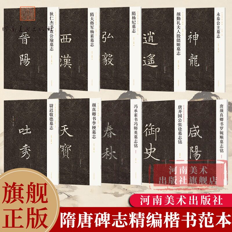中国隋唐碑志精选10本历代朝隋大将军杨素颜勤礼夫人殷懿姬颜真卿书李梗墓志铭楷书法名家经典字帖碑帖书法名品临摹习书籍河南美术