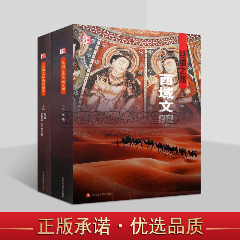 丝绸之路西域文明/西域通史(全套2册)新疆地方志历史档案文化研究文物发现考古发掘图片资料人文地理知识 丝路文库新疆美术摄影社