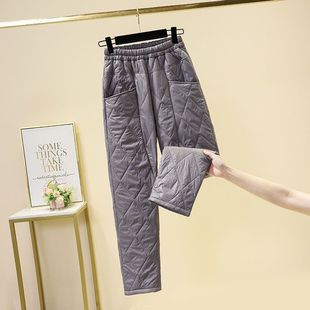 大口袋外贸出口俄罗斯外穿轻薄仿羽绒棉裤 加厚哈伦保暖裤 大码 冬季