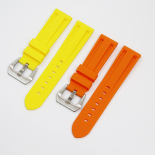 441黑色针扣橡胶表带22 26mm PAM111 适配沛纳海手表带硅胶男款