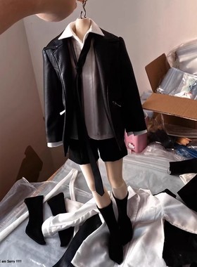 【现货】四分体BJD大四普四CD2可穿娃衣套装日常皮衣酷帅套装