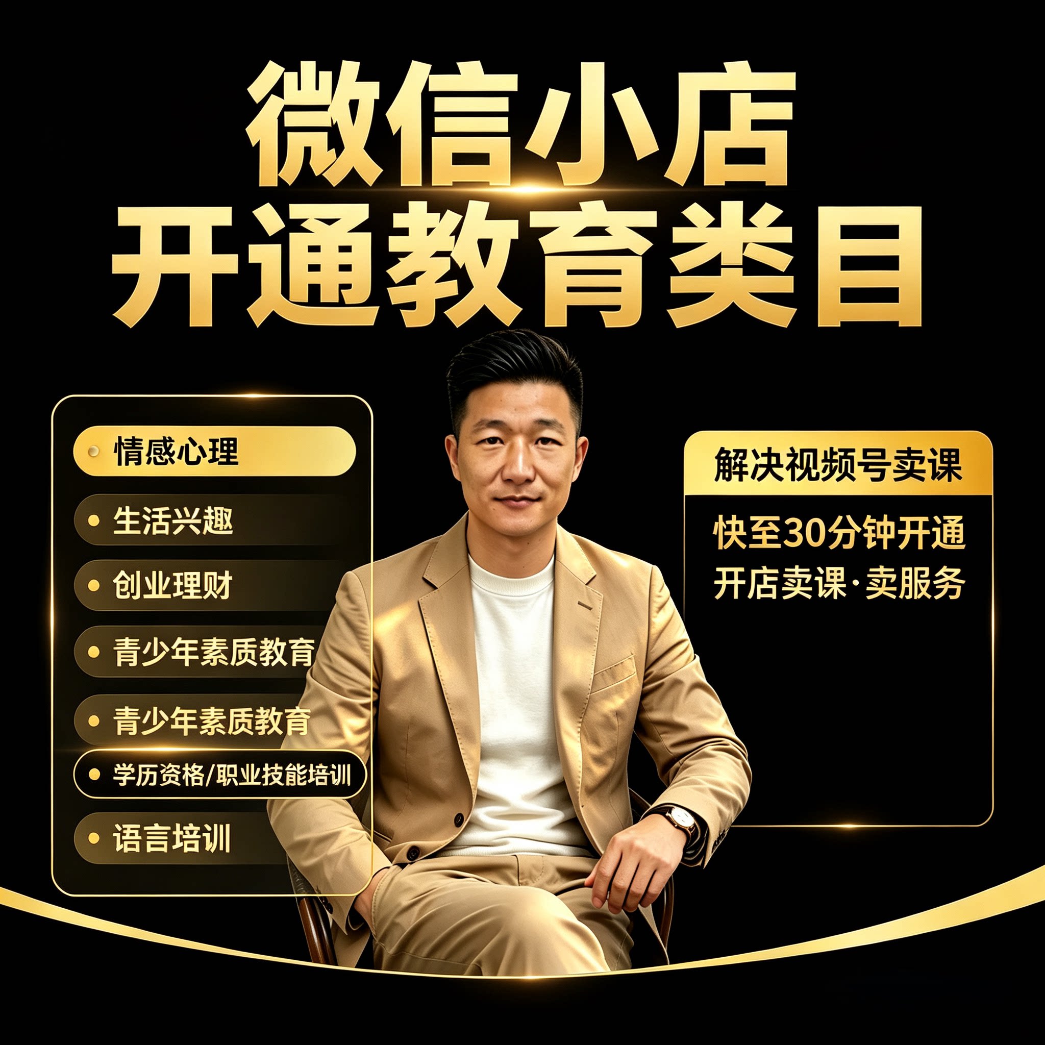 微信／视频号小店教育培训类目开平面广告设计
