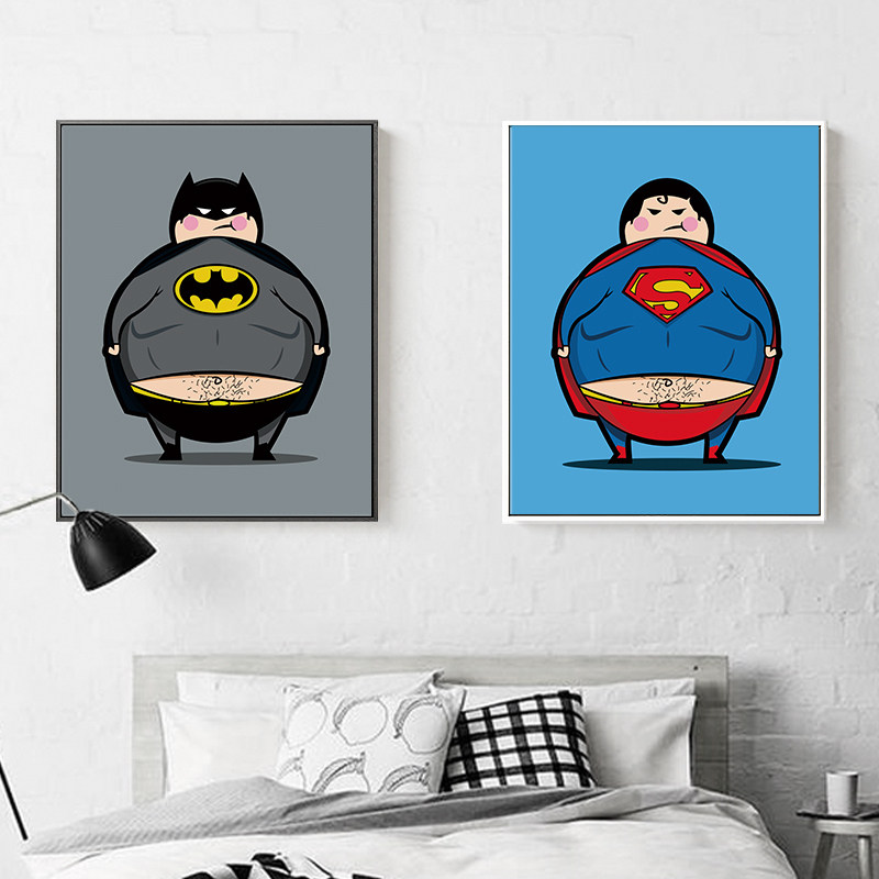 男孩儿童房装饰画客厅卡通动漫创意壁画男生卧室床头挂画腹愁者