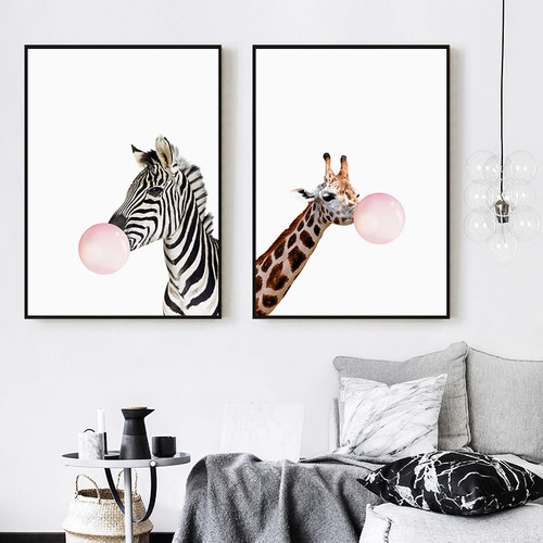 卧室床头儿童房装饰画卡通动物