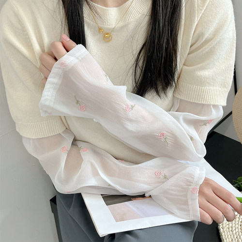 卖围巾的小女孩女士春夏袖套