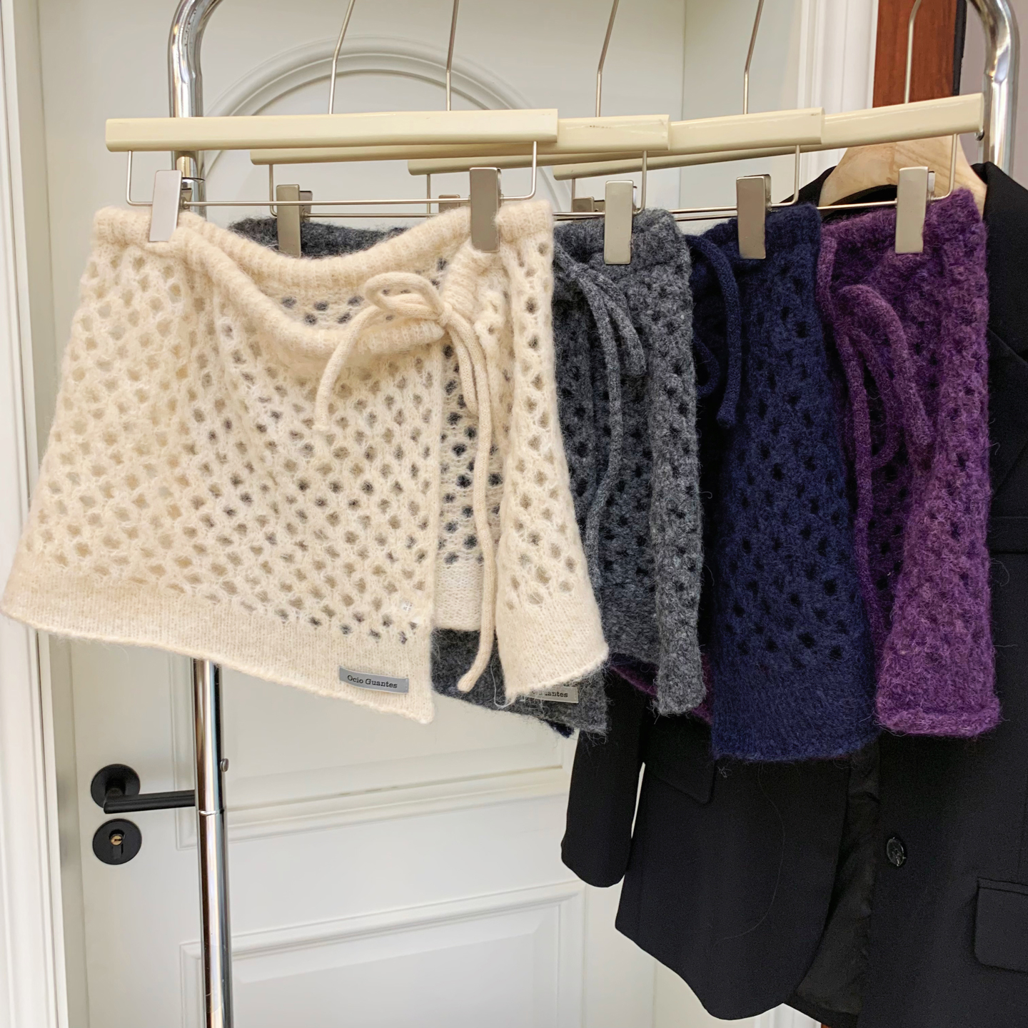 2025韩版文艺百搭叠穿镂空针织屁帘女春秋季绑带半身裙时尚外搭