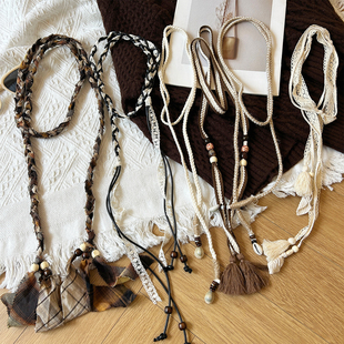 2025新款 波西米亚百搭编织细腰带女腰绳民族风高级感腰链系腰配饰
