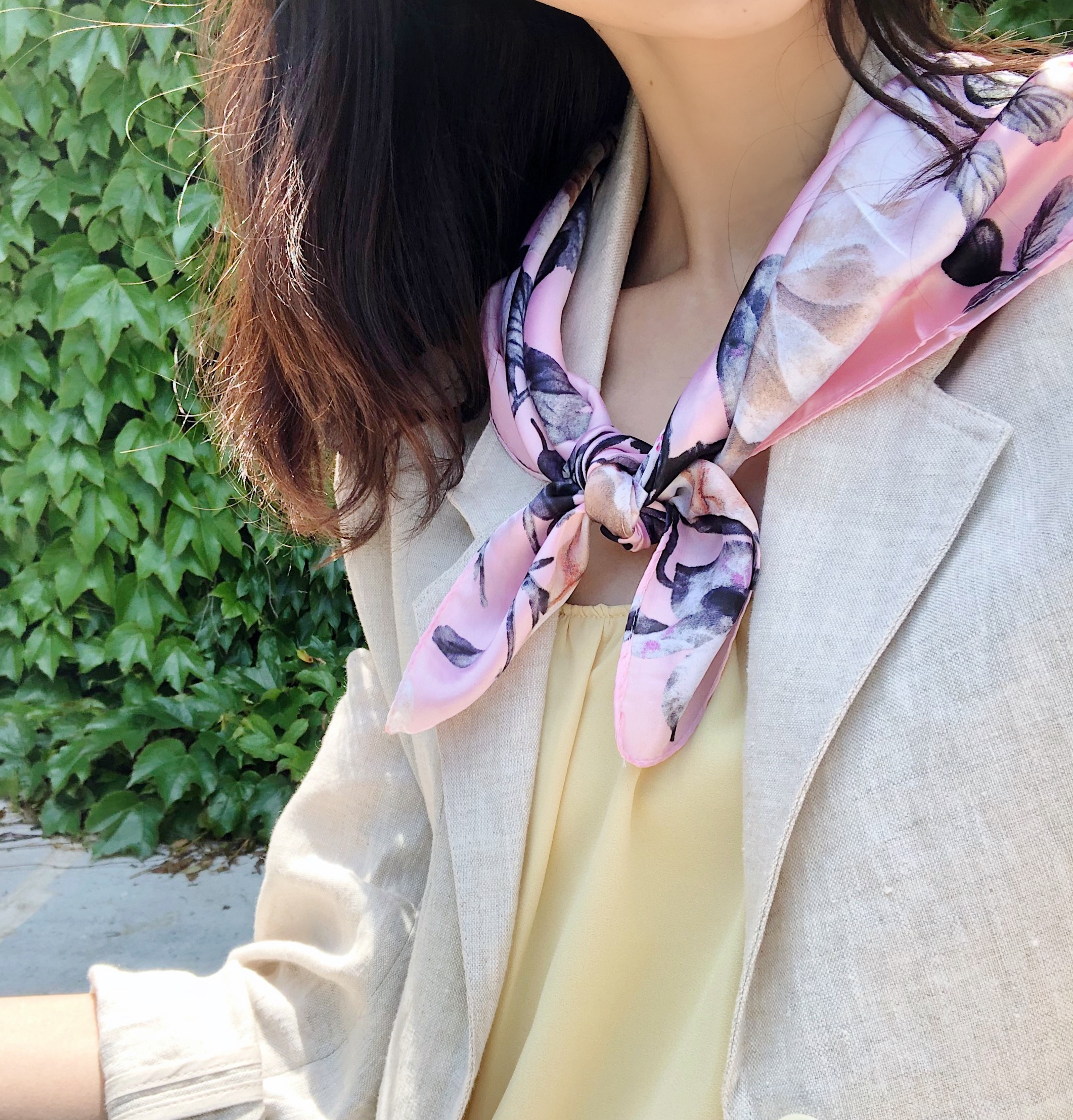 2025夏季新款百搭丝巾女 日韩甜美雪纺70方巾女职业装饰披肩领巾