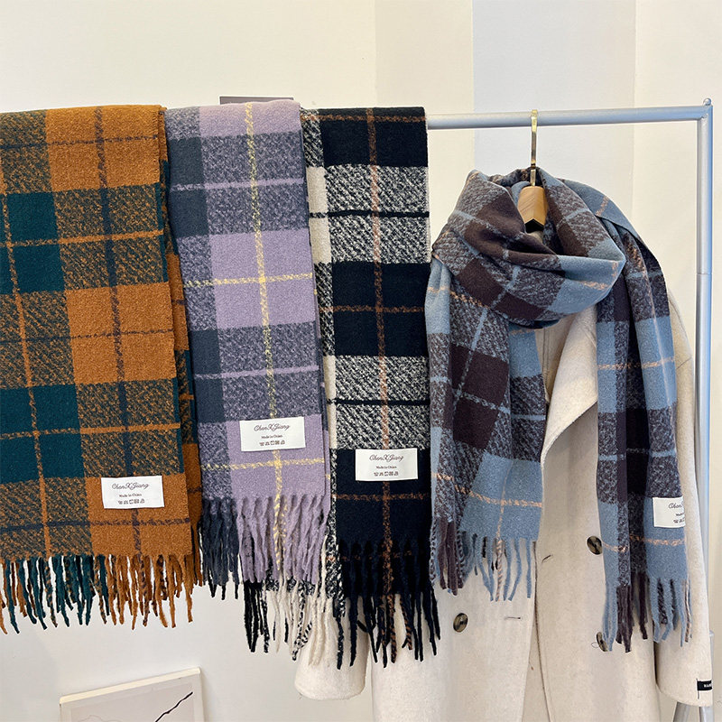 格子围巾女生冬季2025新款百搭韩版高级感加厚配大衣复古针织围脖,服饰配件/皮带/帽子/围巾,围巾/丝巾/披肩,淘宝优惠券,粉丝福利购,淘宝优惠卷