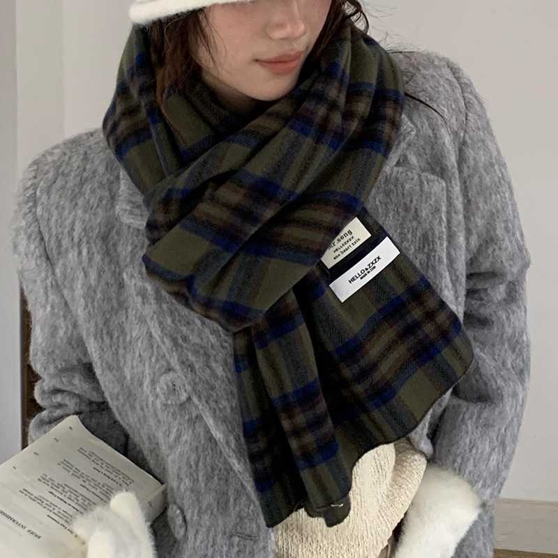 格子围巾女冬季2025新款大牌韩国仿羊绒百搭流苏披肩加厚围脖网红