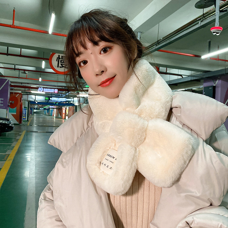 围巾女秋冬柔软仿皮草韩版 可爱纯色毛绒围脖保暖ins布标仿兔毛领,服饰配件/皮带/帽子/围巾,围巾/丝巾/披肩,淘宝优惠券,粉丝福利购,淘宝优惠卷