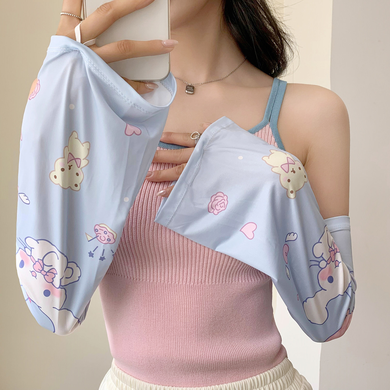 新款学生可爱卡通兔宽松袖套遮阳防晒护手套护臂防紫外线冰丝袖子,服饰配件/皮带/帽子/围巾,防晒袖套,淘宝优惠券,粉丝福利购,淘宝优惠卷