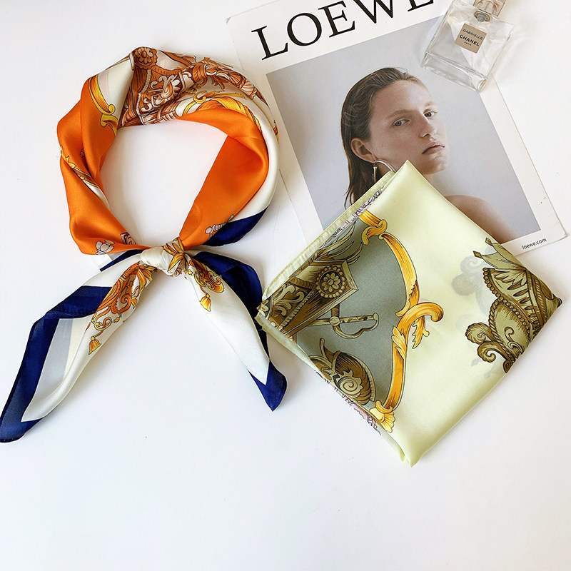 韩版印花大方巾懒人丝巾女士春秋款洋气时尚韩国百搭头巾70cm围巾