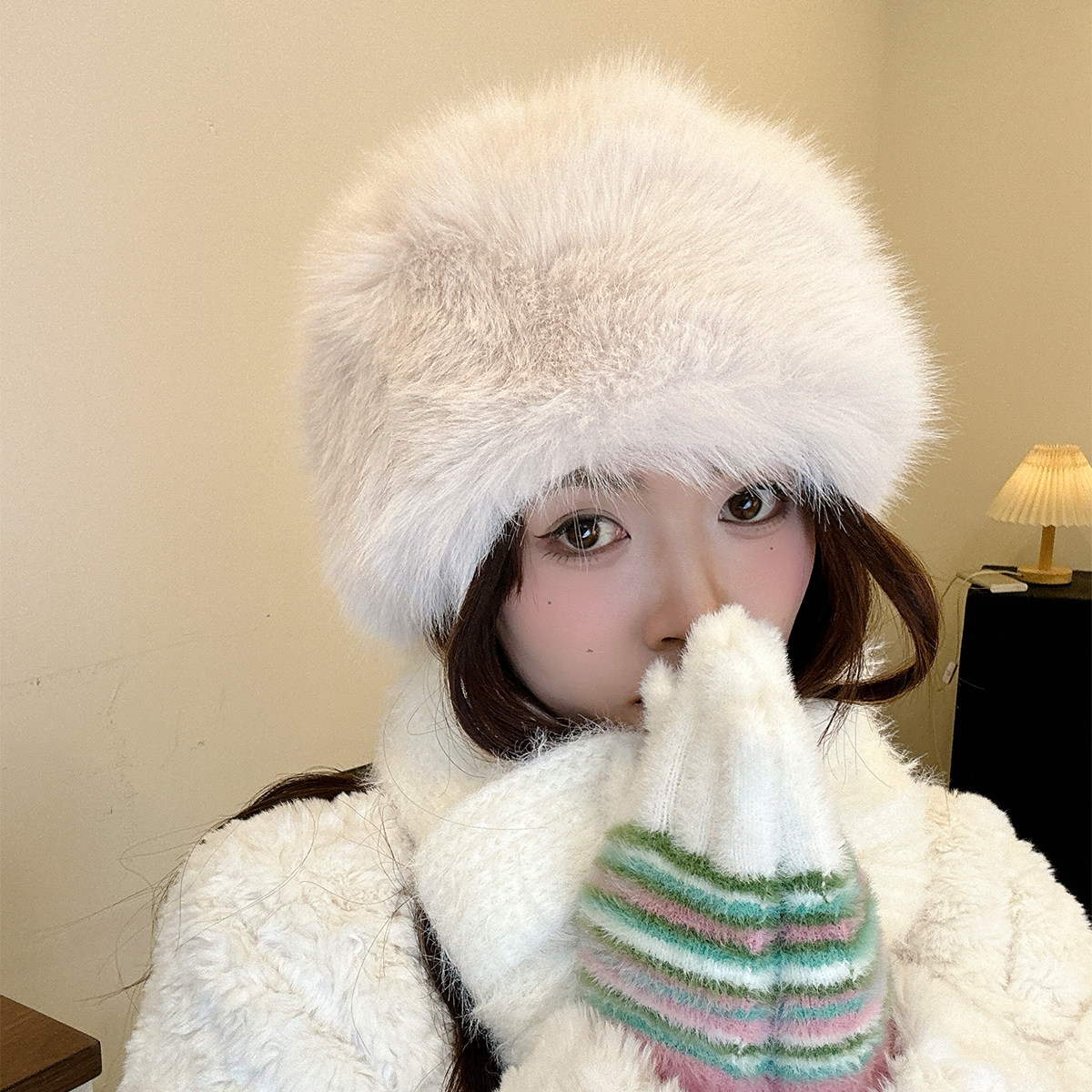 毛绒帽子女秋冬季韩版百搭大头围加厚保暖高级感护耳渔夫帽显脸小,服饰配件/皮带/帽子/围巾,帽子,淘宝优惠券,粉丝福利购,淘宝优惠卷