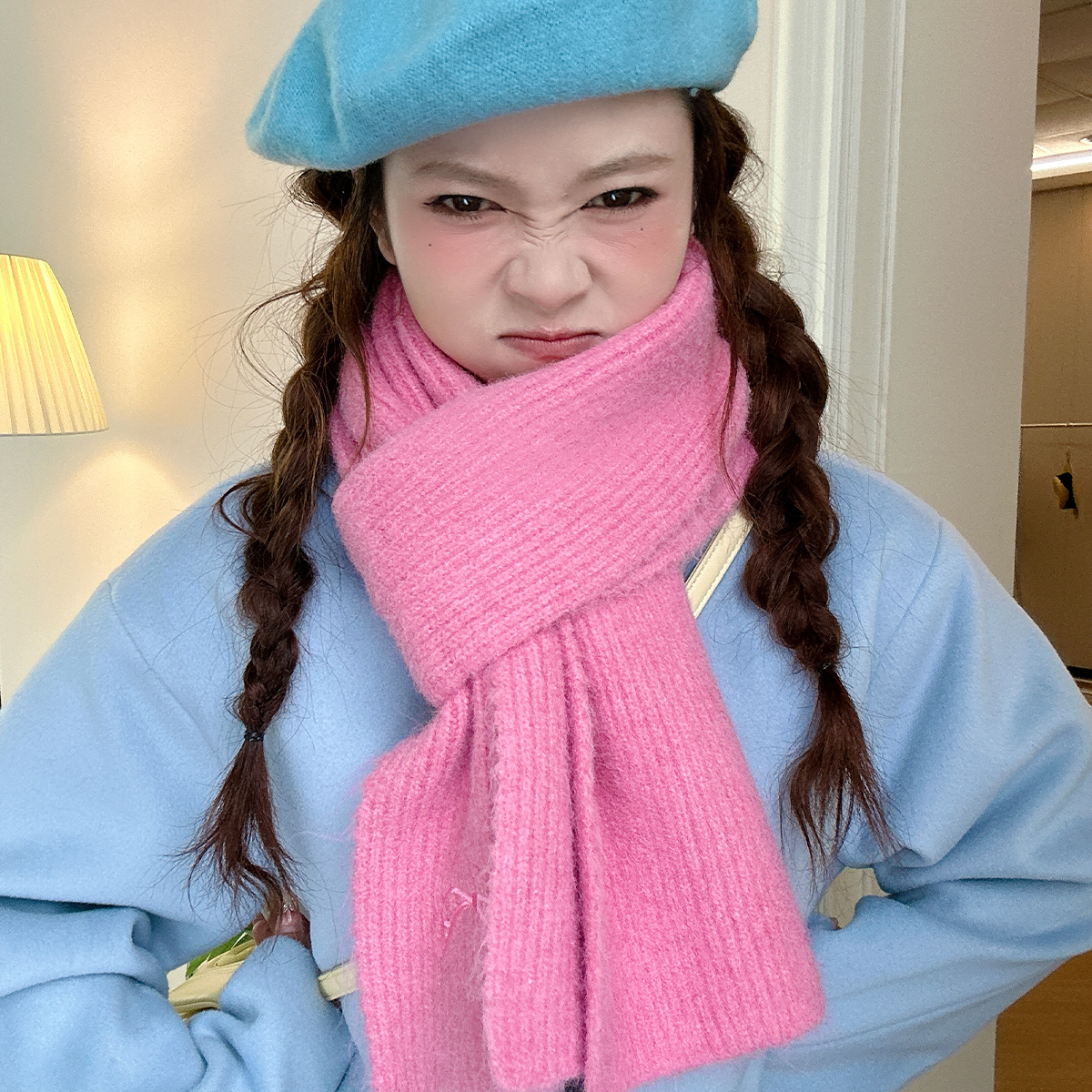 针织围巾韩版女生秋冬季