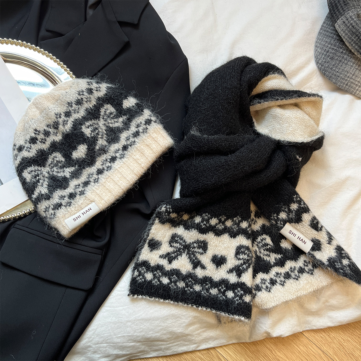 2024新款秋冬季小鹿围巾韩系