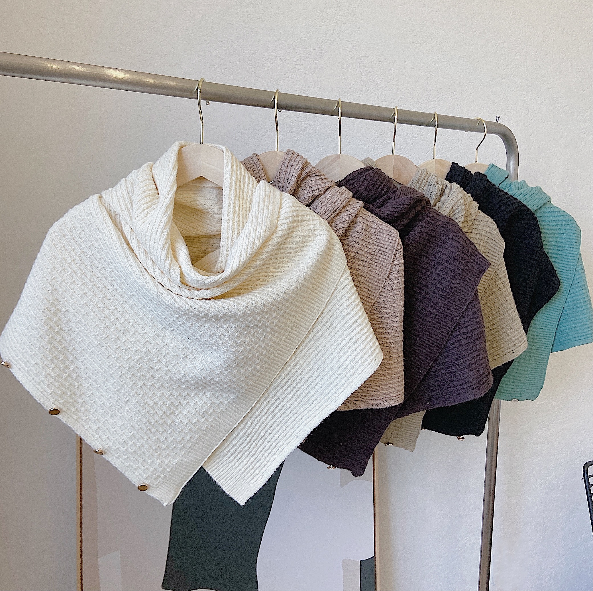 外穿披风带扣办公厚款针织毛线