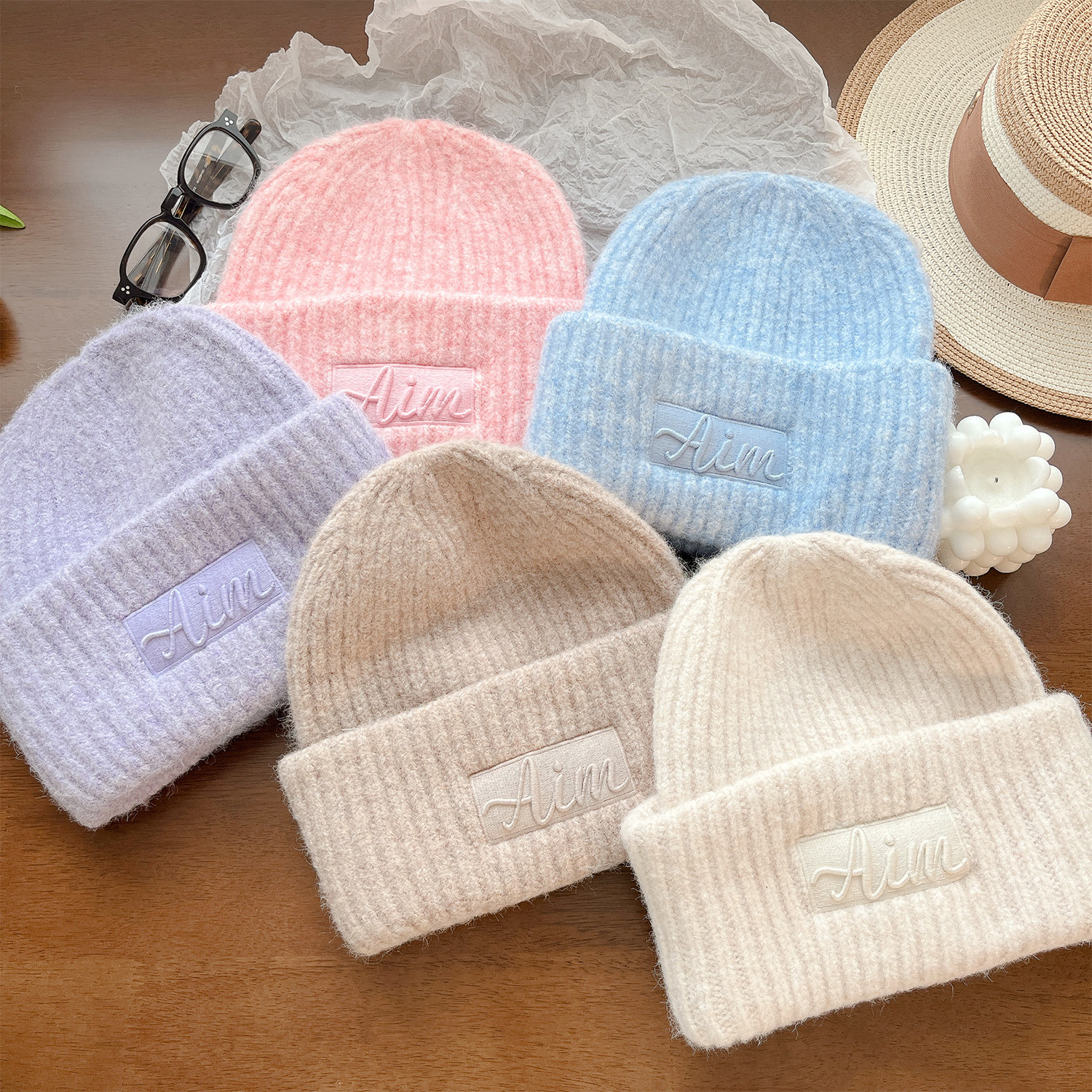 帽子秋冬季韩版百搭加厚保暖毛线帽大头围显脸小时尚护耳针织帽女