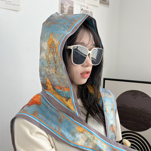 空调房帽子围巾一体春秋韩版女士